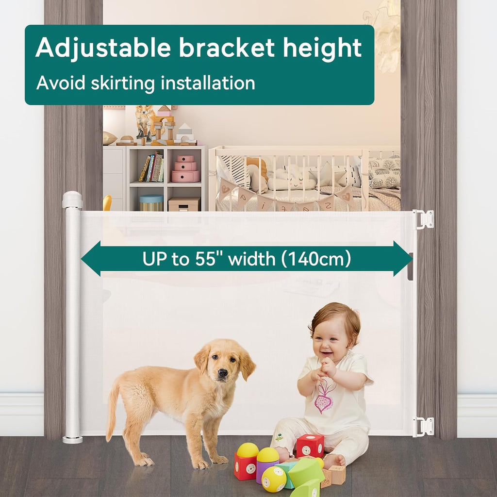 Baby Safety gate, Dog gate Barrier for Home Extends to 140cm Wide 86.5cm Tall, Staircase gate Baby Safety, Baby gate for Staircase, Barricade for Kids Safety - Black Colour