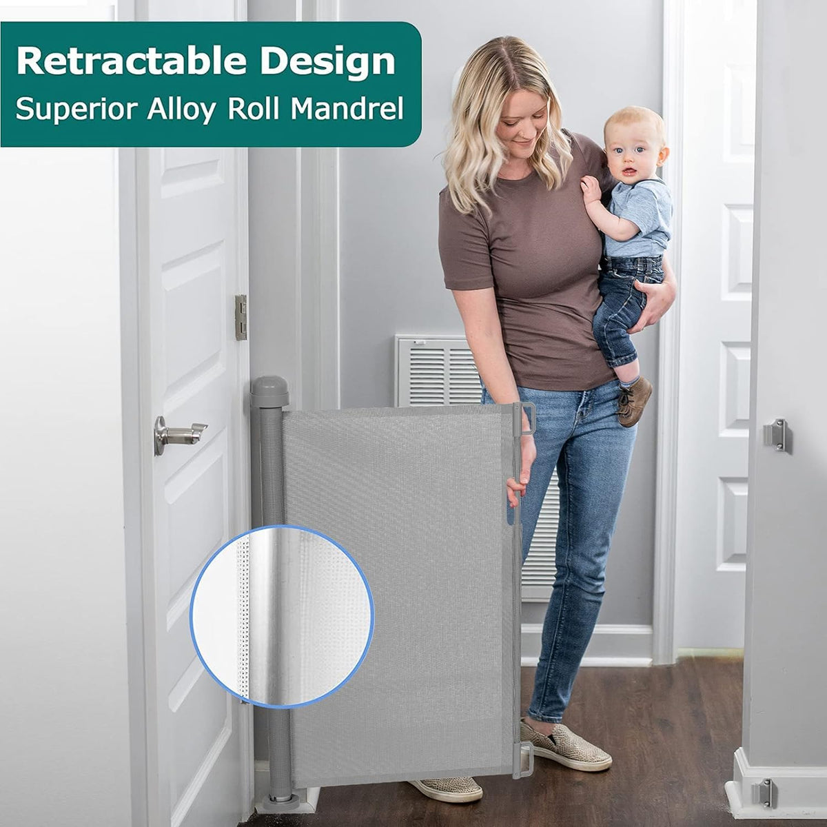 Baby Safety gate, Dog gate Barrier for Home Extends to 140cm Wide 86.5cm Tall, Staircase gate Baby Safety, Baby gate for Staircase, Barricade for Kids Safety - Black Colour