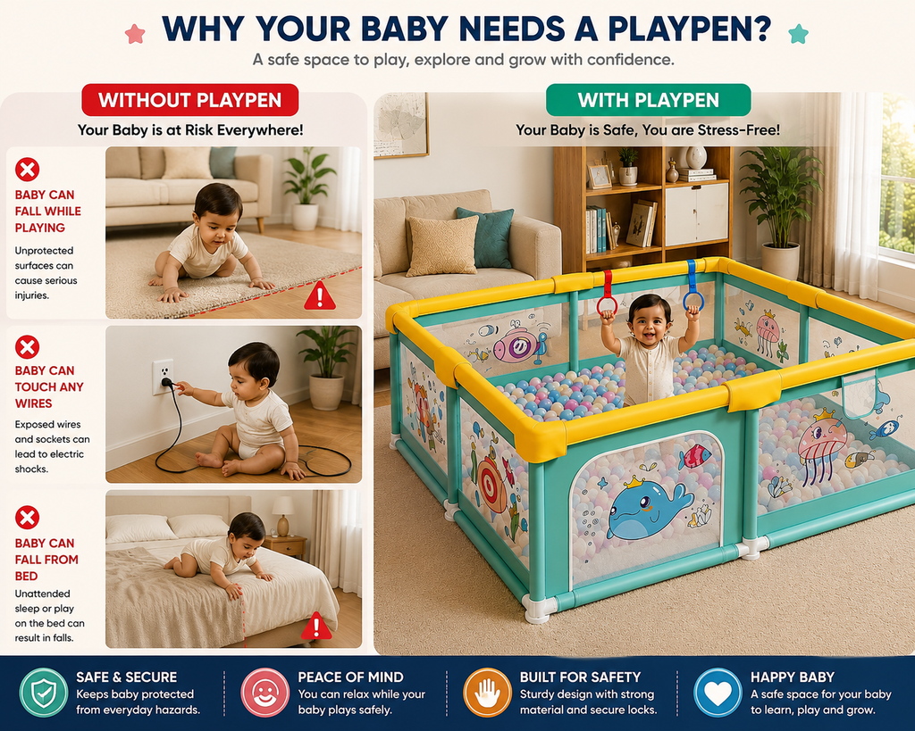 Baby Playpen 150x180cm Pit Balls Playpen for Baby up to 5 Years with Anti-Fall Rings, Safety Lock, Breathable Mesh, Kids Activity Center Play Pen