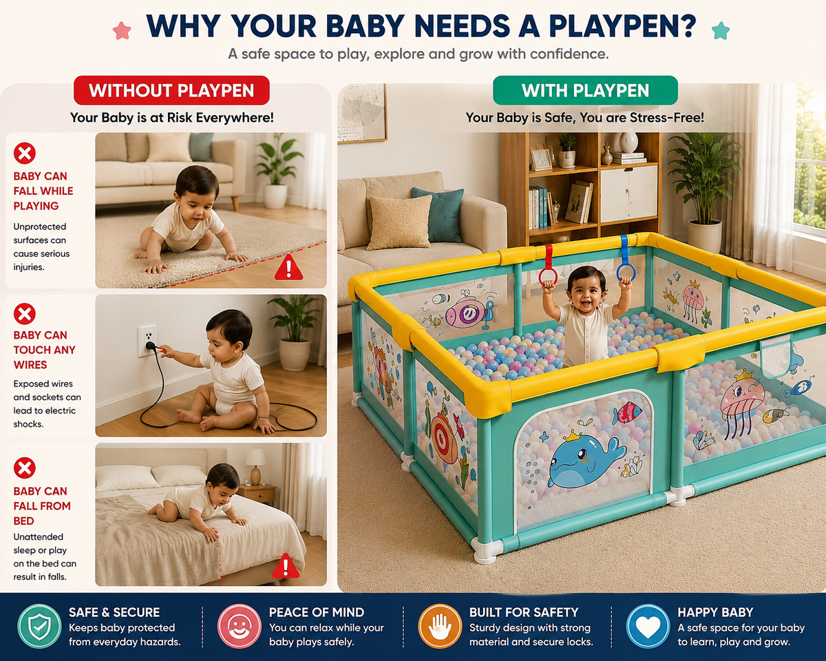 Baby Playpen 150x180cm Pit Balls Playpen for Baby up to 5 Years with Anti-Fall Rings, Safety Lock, Breathable Mesh, Kids Activity Center Play Pen