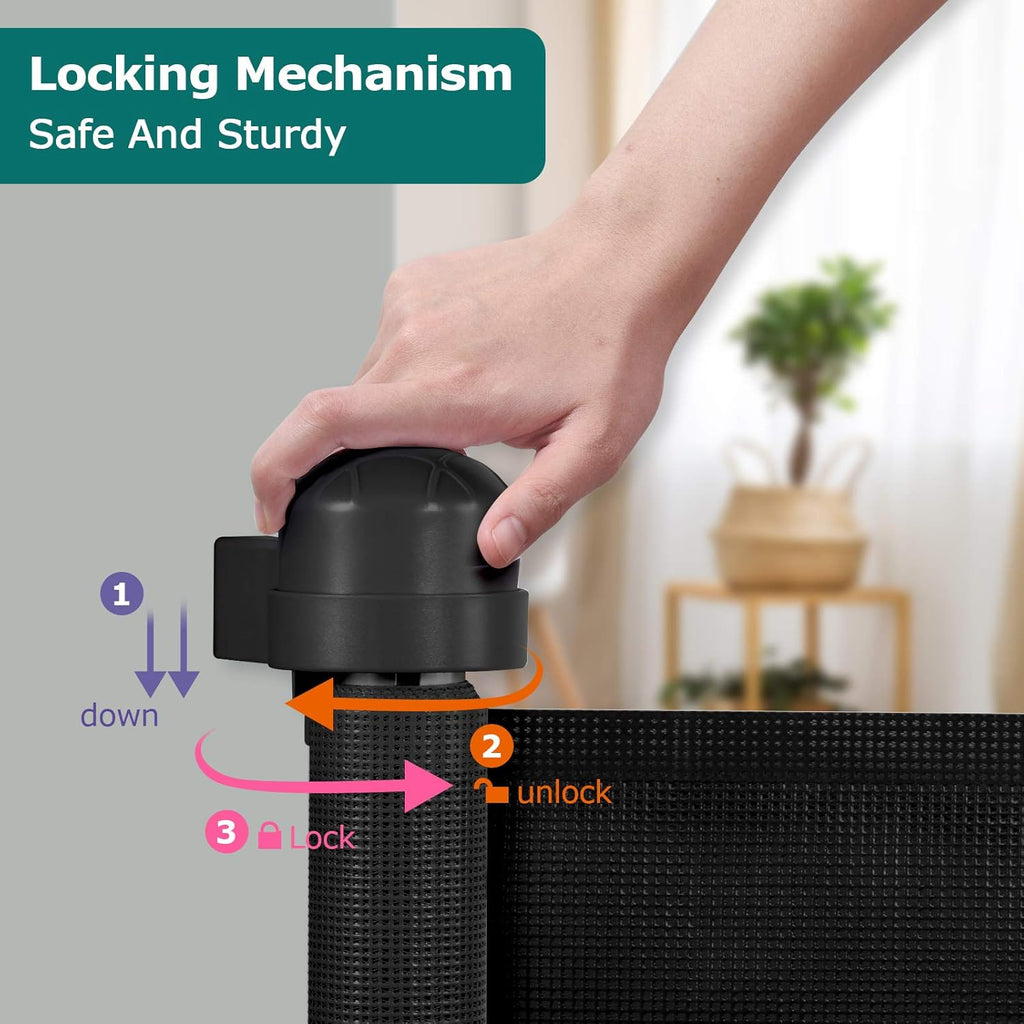 Baby Safety gate, Dog gate Barrier for Home Extends to 140cm Wide 86.5cm Tall, Staircase gate Baby Safety, Baby gate for Staircase, Barricade for Kids Safety - Black Colour
