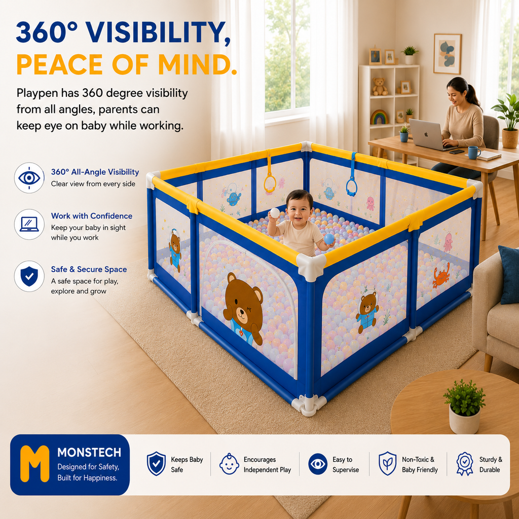 Baby Playpen 150x180cm Pit Balls Playpen for Baby up to 5 Years with Anti-Fall Rings, Safety Lock, Breathable Mesh, Kids Activity Center Play Pen